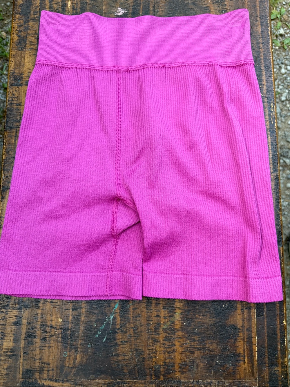 SO Ribbed High-Waist Bike Shorts in Bright Pink
